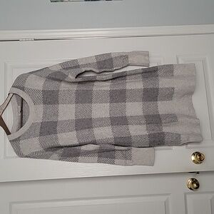 Ruby Moon Gray Plaid Knit Sweater Dress